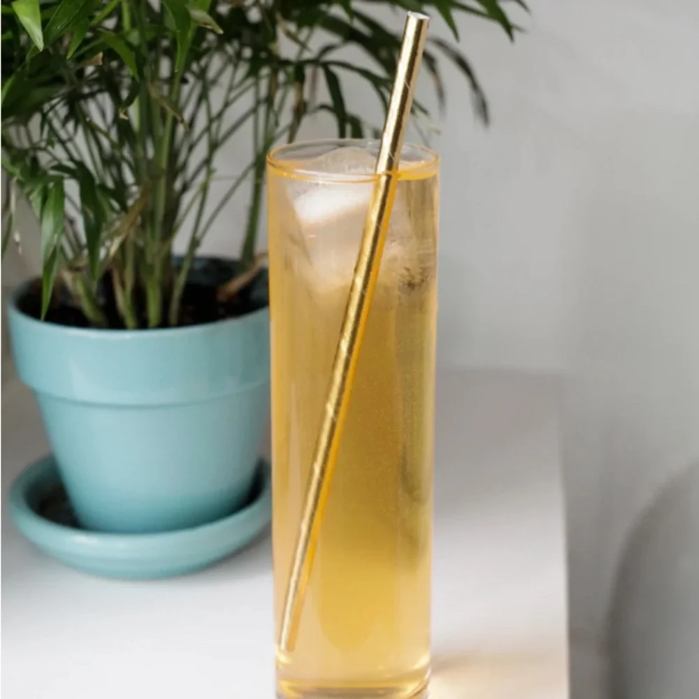 gold paper straws 144 units-NIB